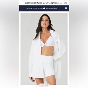 Alo Yoga Dreamscape Button Down Long Sleeve / color: white / size: xs